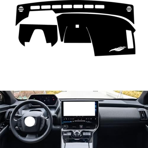 Leather Dash Board Cover mat Compatible with Toyota BZ4X 2022-2024，Dashboard Cover(Black)