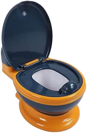 Generic Potty Training Toilet, PP Toddler Potty Chair with Splashing Guard, Removable Bowl, Tissue Storage Tank, Non Slip Base for Baby Boys and Girls Toilet Training (Blue Yellow) — view 4
