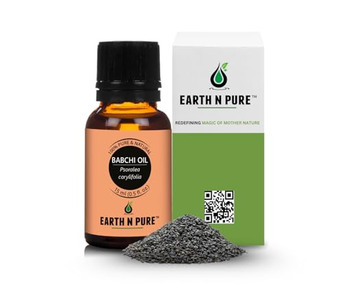 Image of Earth N Pure Babchi Oil (Bakuchiol Oil) - Natural Retinol Alternative for Skin Care, Face Glow & Even Skin Tone - 100% Pure Babchi Essential Oil for Face & Hair - 15ml