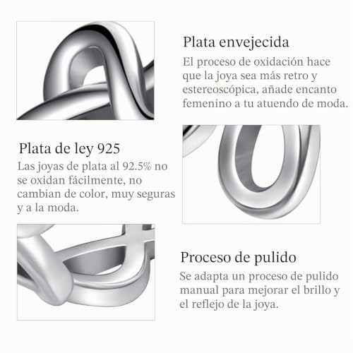 Anillo de plata de ley 925 abierto tipo pulgar para looks boho chic diarios 6