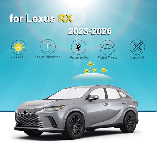 Image of KMF 8pcs Thicken Sun Shades for Lexus RX 2023-2026 Accessories, RX350 Windshield Sunshade Full Car Window Covers for Side Rear, UV Block and Blackout Protect Privacy for Car Camping