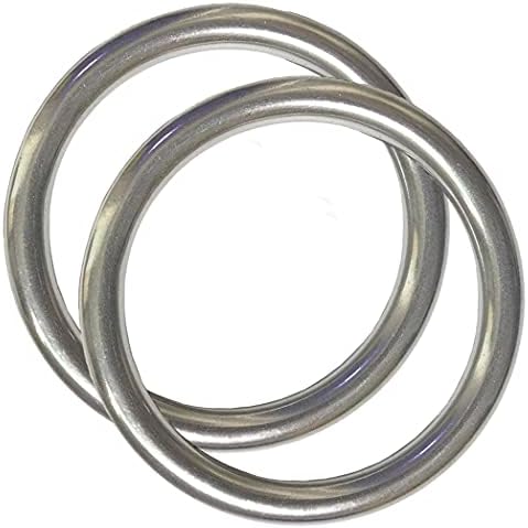 4" Metal O-Ring, 2 Pack 304 Seamless Welding Stainless Steel Rings Heavy Duty Smooth Solid Multi-Purpose Big Ring for for Crafts, 10mm x 80mm