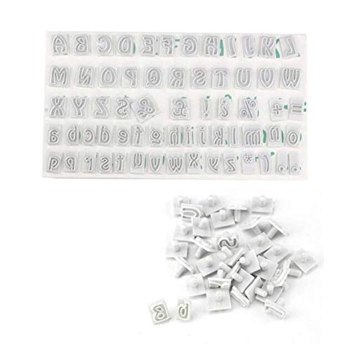 Molde de plástico para tartas con letras del alfabeto, cortador de galletas, sellos de símbolo, letras mayúsculas, cortador de galletas, herramienta para hornear cupcakes, cortador de fondan