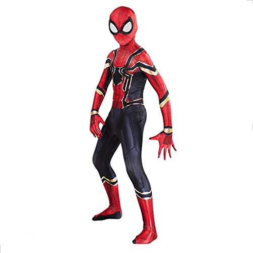 WUHX 3D Enfants Adultes Spiderman Costume d'halloween Carnaval Cosplay Costume Spiderman Partie de carénage soulève Collants Performance,Rouge,140cm