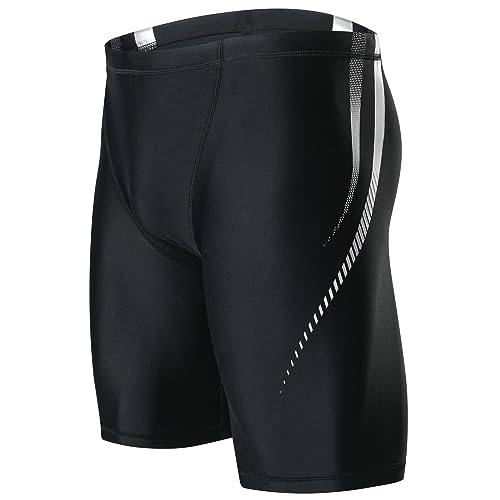 Image of Men's Square Leg Swimming Jammer Shorts UPF50+,Men Swimsuit Swim Jammers Fabric Shape Retention