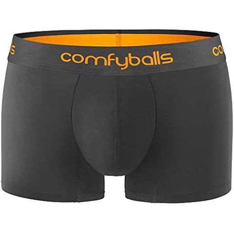 Comfyballs Men's Cotton Boxer Shorts, Charcoal Orange Cover