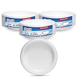 Basix [400 Count] Disposable 7 inch White Plastic Luncheon Plates, Microwavable, Great For Events, Home, Office, Wedding, Parties, or Everyday Use, 4 Packs