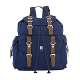 PURE Hanf Baumwolle Rucksack mit drei Außentaschen HF-0016, H40 x B33 x T15, Blue