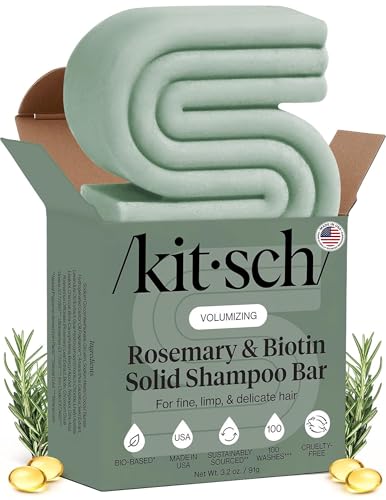 Kitsch Rosemary & Biotin Shampoo Bar - For Hair Growth, Strengthening, Thickening & Volumizing...