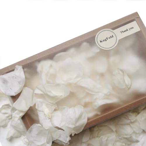 KugFold 3.52oz Real White Rose Petals,Natural Petals For Wedding Party Decorations,Dried Flower Confetti,Rose Flower Girl,Table Centerpieces,Bridal Shower,Romantic Night,Proposal Decor