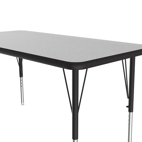 Correll 24"x36" Rectangular Classroom Activity Table, Height Adjustable (19"-29"), Gray Granite Durable Thermal Fused Laminate, School Furniture, Made in The USA by CORRELL, INC. - Image 2