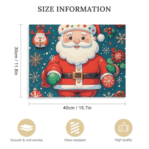 Toile murale de Noël Santa Claus 40 x 30 cm tableau déco maison - 2