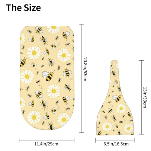 Image of Lcokin Cute Bee Baby Stuff Swaddle Blanket with Beanie Hat for Boys and Girls, Newborn Receiving Blanket Shower Gift