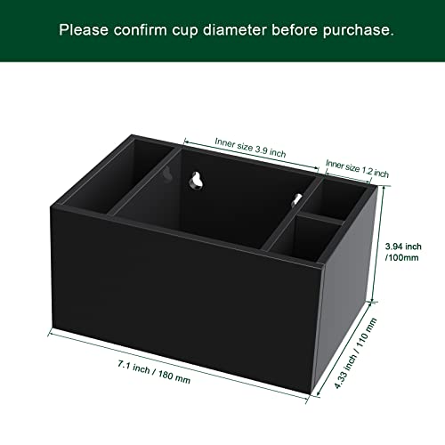 BOSSCASA Cup Holder With Marker Slot, Party Dispenser Acrylic Organizer, Mark Your Drink Caddy, Modern Bar Counter Decor, Black by BOSSCASA - Image 2
