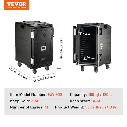 Vevor 120L FRONT LOAD FOOD WARMER Insulated Food Pan Carrier thumb #6