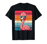 Cool Retro Flamingo in Sunglasses 70s 80s 90s Funny Flamingo T-Shirt