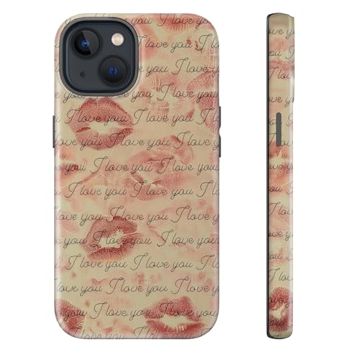 sallvmbek for iPhone 14 Case/iPhone 13 Case 6.1 inch,Cute Lip Print Pattern Fashion Aesthetic Design,TPU and Hard PC Protective Shockproof Slim Phone Cover for Women Girls