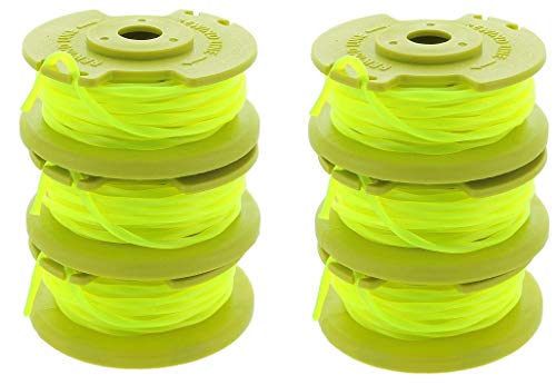 Ryobi One PLUS+ AC80RL3 OEM .080 Inch Twisted Line and Spool Replacement for Ryobi 18v, 24v, and 40v Cordless Trimmers (Pack of 6)