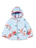 Gepolstert Joules Mädchen Kinnaird Print Wattierte Jacke, Blaue Blumen, 8