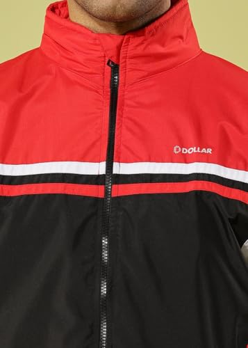 Image of Dollar Men's Polyester Colourblock Windcheater Jacket With Zipper Pockets