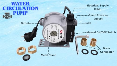 Image of Kisan 20 /9 | 120 W | Inline Automatic Water Pressure Pump | 220 V | 50 HZ | 9 M. Head | Circulation Pump | With Wall Mounting Bracket Suitable for Hot Water Circulation, Washing Machine, RO & Shower