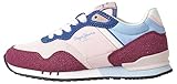Kontrastfarbiges Fersenteil Pepe Jeans London Classic G Sneaker, Red (Crushed Berry), 38 EU