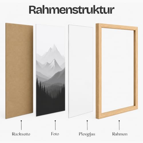 Estancia Bilderrahmen aus Eichen-Kiefernholz, 40x50 cm, mit Bruchsicherem Acrylglas | 50x40 Moderner Holzbilderrahmen, 40 x 50 cm – Ansicht 3
