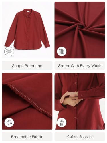 Image of SAADAA Airy Linen Shirt | Solid Regular Fit Casual Shirts Stylish for Women