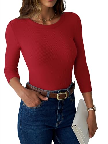 Save on GKBK Women's 3/4 Sleeve Ribbed Tops with code BZT87XX3 - Image 3