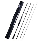 GOTURE Travel Fishing Rods 30T, 4 Piece Fishing Rod, Surf Casting/Spinning Rod,Ultralight Fishing Baitcasting Rod 6'6'' MH-S for Saltwater Trout, Bass, Walleye, Pike Gray