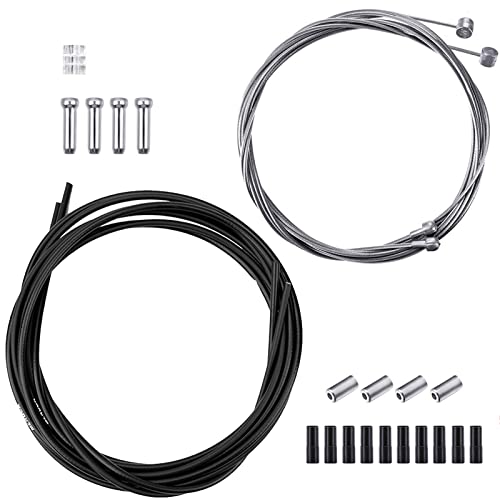 Fahrrad Bremse Kabel Gehäuse Kit, Universal Fahrrad Innen Bremszughülle Set Fahrrad Bremskabel Ersatz für Berg und Rennrad (Schwarz) Cover