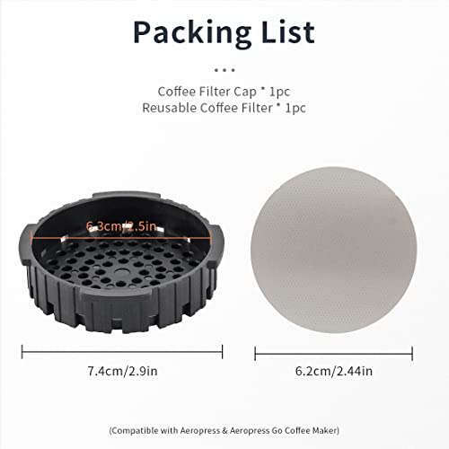 Reusable Stainless Steel Coffee Filter And Replacement Filter Cap Set Compatible With Aeropress Coffee Espresso Maker #TOP6