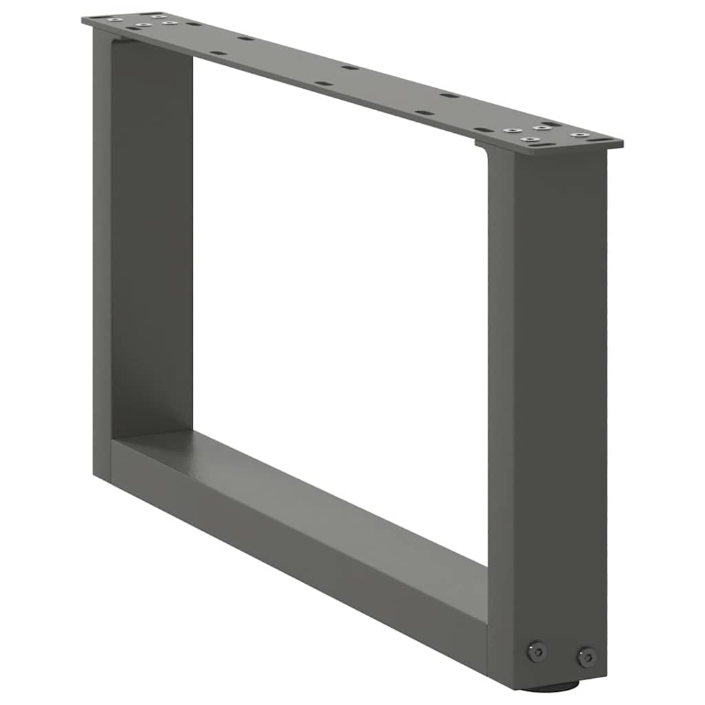Nogi do stolika kawowego w kształcie litery U, ze stali malowanej proszkowo, antracytowe, 60 x (30-31) cm, 2 sztuki, z regulowanymi nóżkami poziomującymi, do stolika kawowego, stolika