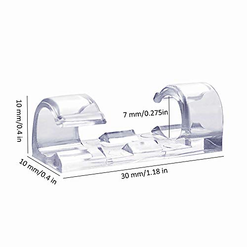 RYCHUI Lot de 60 clips de rangement de câbles autocollants pour la maison et le bureau - Transparent