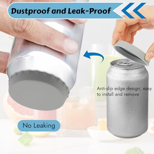 Dosendeckel Getränkedose, Silikondeckel für Dosen Getränke, Wiederverwendbare Bierdosen Abdeckung Deckel, Dosenabdeckung Verschluss für Standard Soda Cola,Grau,2 Stück