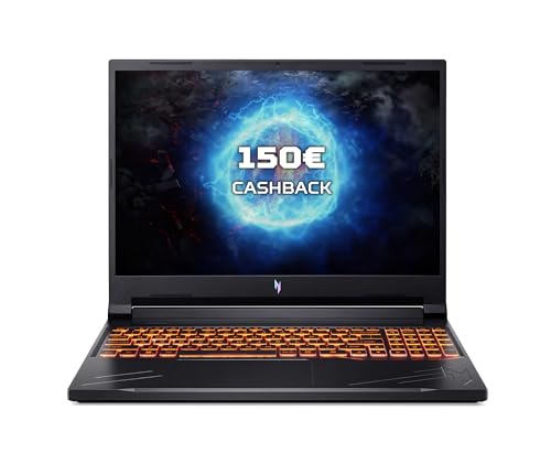 Acer Nitro V16 (ANV16-41-R961) Gaming Laptop | 16" WUXGA 165Hz Display | AMD Ryzen 7 8845HS | 16 GB RAM | 1 TB SSD | NVIDIA GeForce RTX 4060 | Windows 11 | QWERTZ Tastatur | schwarz