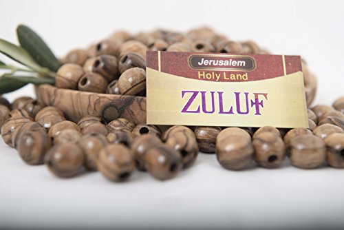 Holyland Olivewood Bead 10Mm Round Beads Hand Made Bethlehem (60 Beads) | Rosary Supplies Olive Wood Beads From Israel Palestine Holy Land | With Zuluf Certificate Wooden Beads Bead009 #TOP3