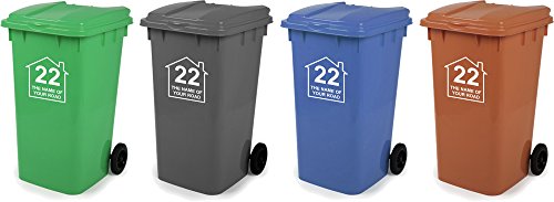 Magnetic Marketing Mülltonnen-Aufkleber D5, personalisierbar mit Adresse, 18 x 18 cm, 3 Stück - Image 6