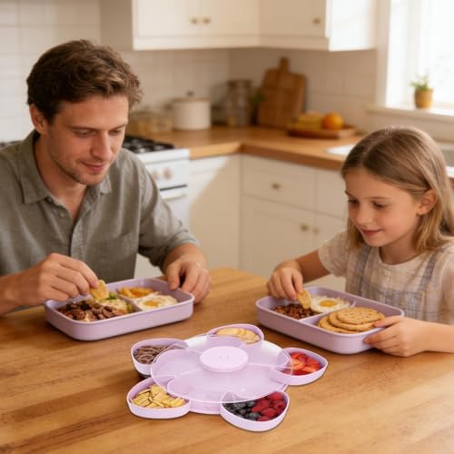 Plateau à goûter avec compartiments rotatif pour éviter le mélange des aliments - 4