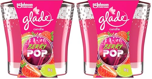 Glade Jar Candle, Berry Pop Fragrance, Infused with Essential Oils, Glass Candle Jar, 1 Count (Pack of 2)
