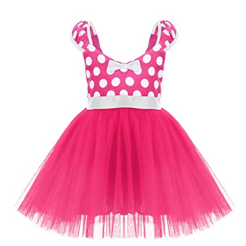 IMEKIS Kid Baby Meisjes Feestjurk Baby Polka Dot Verjaardag Outfit Mouwloos Prinses Strik Tutu Fancy Carnaval Kostuum met Muis Oor Hoofdband Kerst Cosplay Ballet Dans Baljurk 18 M-7 Y - Afbeelding 3