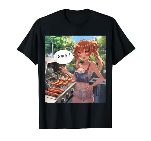 UwU Grill Party Anime Front Print T-Shirt