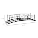 Outsunny 7' Metal Arch Garden Bridge with Safety Siderails, Decorative Arc Footbridge with Delicate Scrollwork S Motifs for Backyard Creek, Stream, Fish Pond, Black