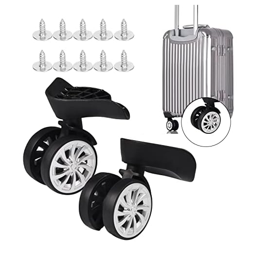 Watris Veiyi 360 Luggage Swivel Wheels Replacement, Travel Suitcase Silent Wheel Repair Set, 1 Pair A57 Suitcase Replacement Parts, Black Left&Right Luggage Spinner Wheels Replacing