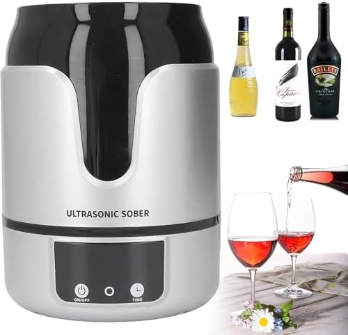 Portable Electric Wine Chiller with High-Frequency Decanter, 5 Adjustable Settings, Stainless Steel Liner, Digital Display - Ideal for Home, Bars, Clubs, Restaurants - Elegant Grey