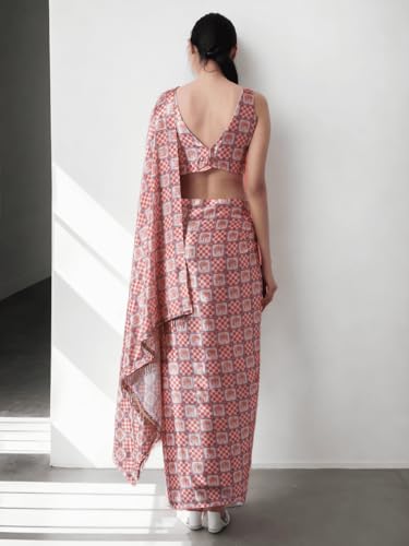 Sari indien drapé imprimé vêtement traditionnel femme chinnon
