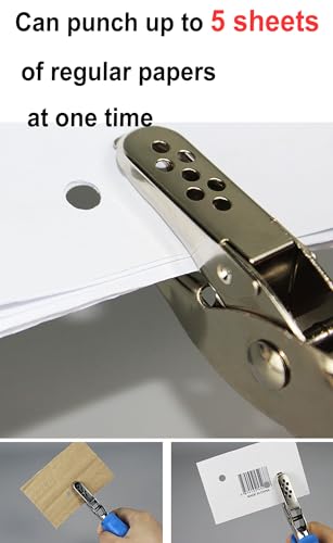 1/4 inch Single Hole Punch Metal Handheld Small Paper Punch with Soft Grip Handle for Circle Holes for DIY Craft Tag in Home, Office, Classroom (Pink)