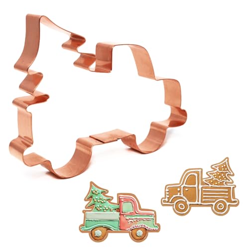 Pickup Truck with Christmas Tree Cookie Cutter 5.5 Inch Handcrafted in USA by The Fussy Pup