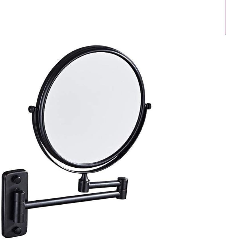 Specchio da parete da 20,3 cm con ingrandimento 3x, specchio da bagno da appendere alla parete, specchio di bellezza (nero)