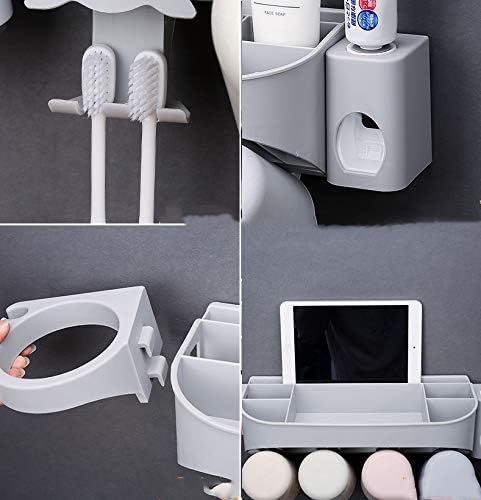 Wall-Mounted Toothbrush Holder Hair Dryer Holder Multifunctional Space-Saving Storage Box No Drilling Required for Kitchen Or Bath Hanging Towel Rod Towel Hold